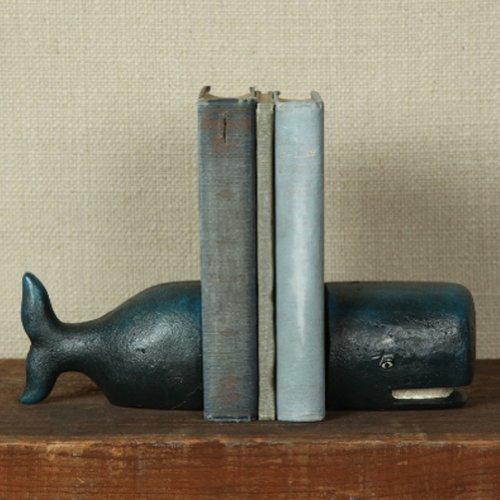 HomArt Homart Cast Iron Whale Bookends,Black