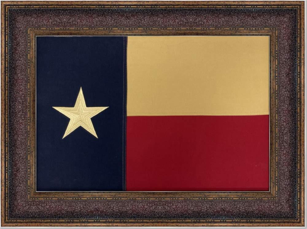 Wall Art Giant Wall Art Giant | Framed Texas Flag | Real Cotton Cloth Embroidered Flag | Hand Stretched | Custom Frame | Made In Usa 31X23 Inches