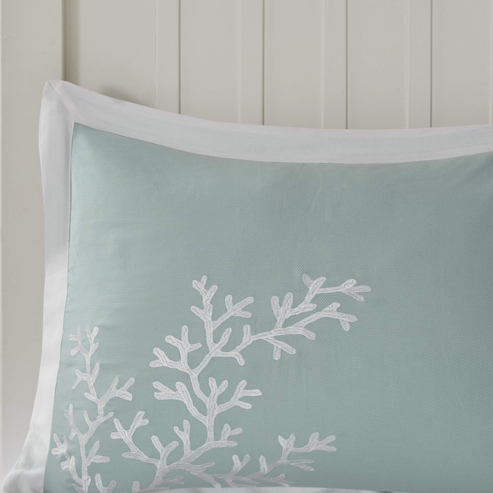 Harbor House Harbor House 100% Cotton Duvet Cover, Jacquard Coastal Coral Duvet Cover Set Light Weight Bed Comforter Covers, Coastline Blue King/Cal King (106\"x90\") 3 Piece