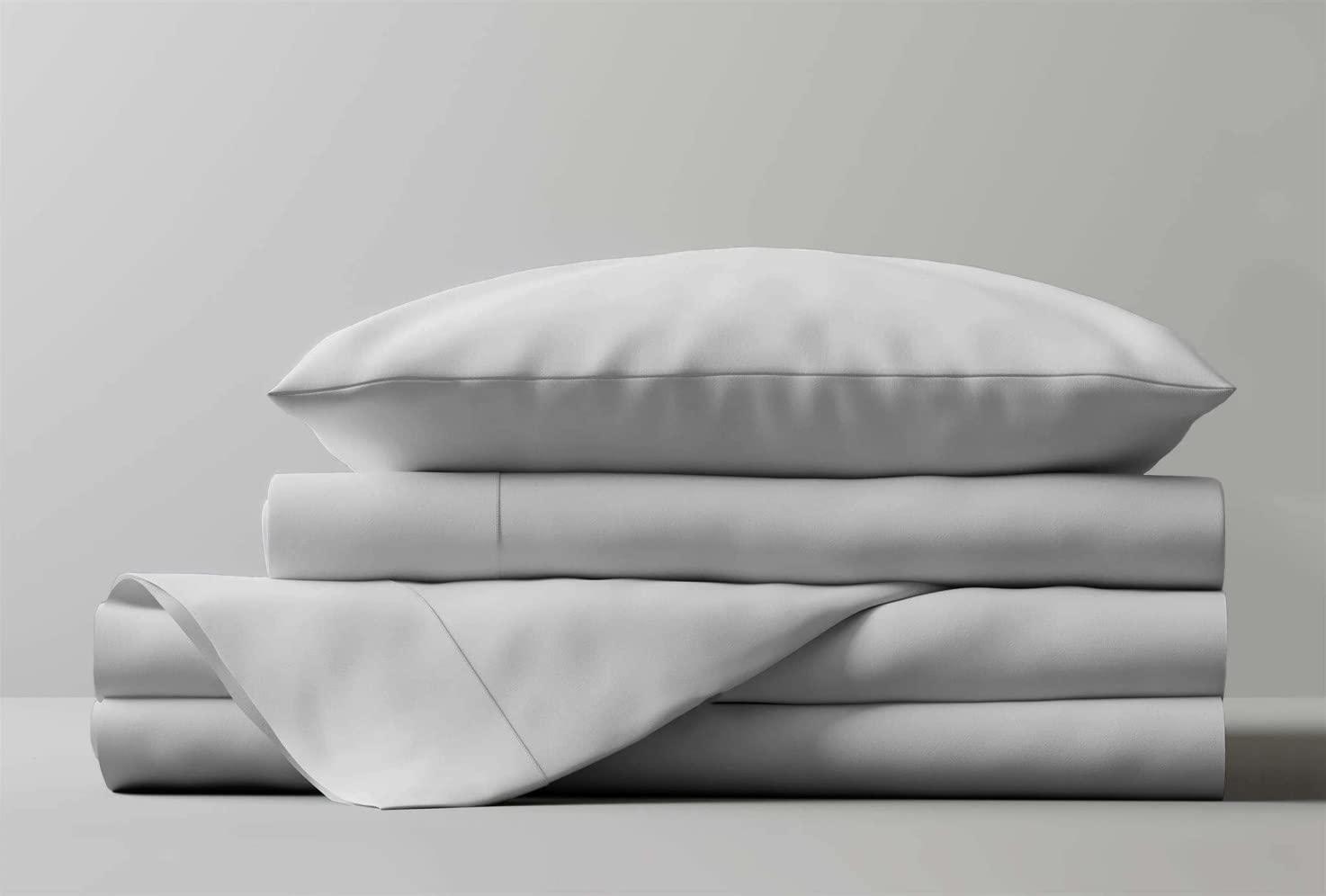 Thraed-Spraed RV Bunk 38 X 75 Sheet Set 600 Thread Count 100% Egyptian Cotton 6-Inch Deep Pockets Made for RV, Camper, Motorhomes, Boat, Soft Luxury & Breathable, 4-PC RV-Sheets - Light Grey Solid