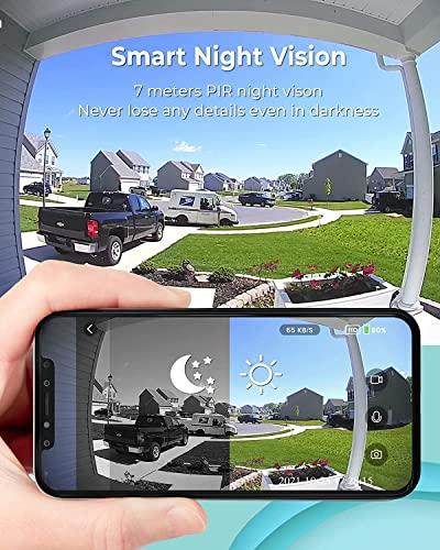 Ecoey Ecoey Video Doorbell Camera, Smart Wi-Fi Video Doorbell Wired with Two-Way Audio, Video Doorbell with 1080P HD, PIR Motion Detection, Removable TF Card, Doorbell Camera AC Powered, GW1003, 1PACK