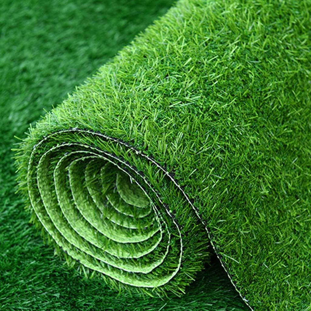 Artificial grass Artificial grass, Outdoor Turf Green Thicken 2cm Lawn Simulation Plastic Plant Balcony Roof Insulation Fake Carpet (Size : 2x4m)