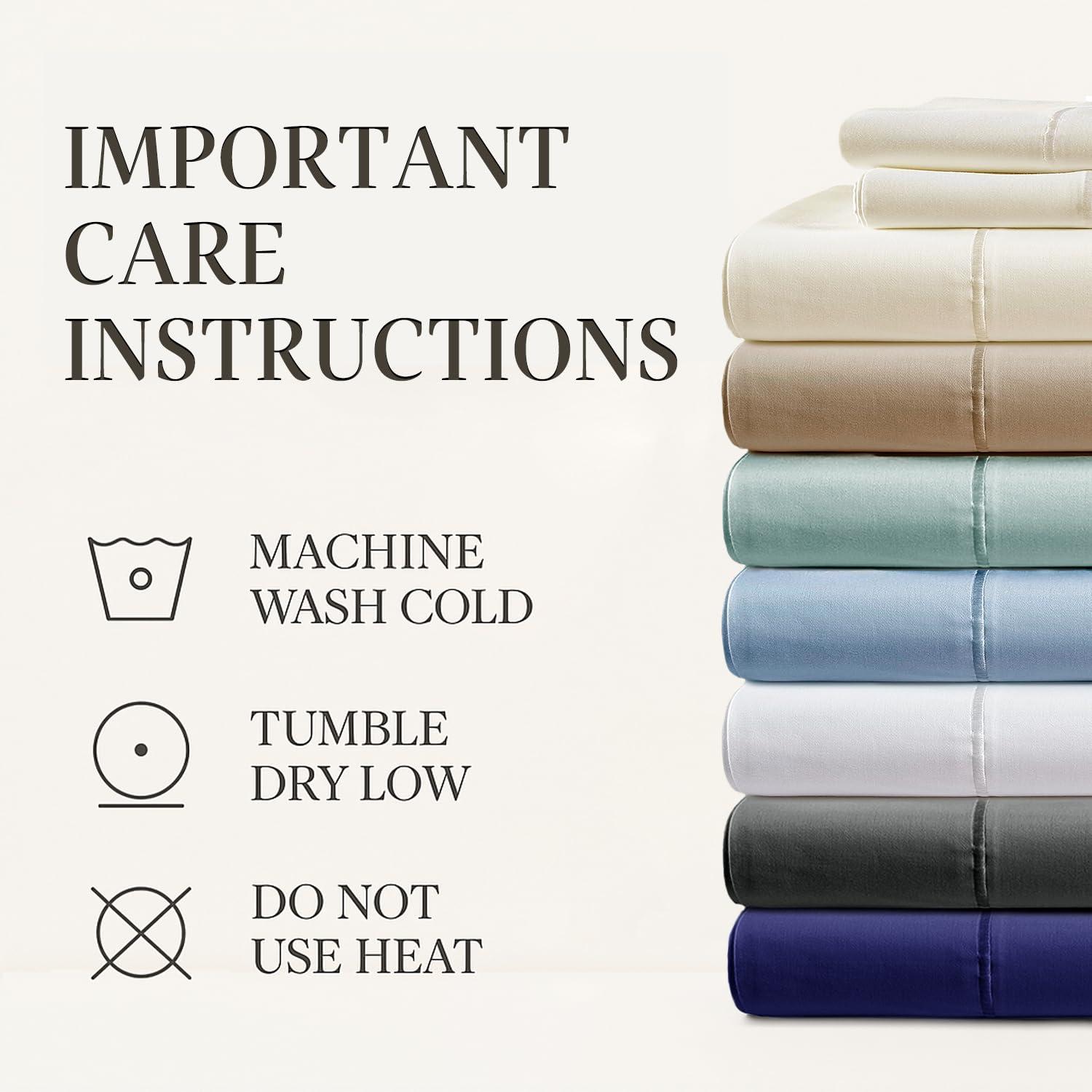 Hyde Lane Hyde Lane Luxury 1000 Thread Count 100% Cotton California King Bed Sheets | Very Comfy Soft & Thick with Deep Pocket - Fits up to 18\" Mattress, Cotton Bed Sheets Cal King - 4 PC (Ivory/Cream)