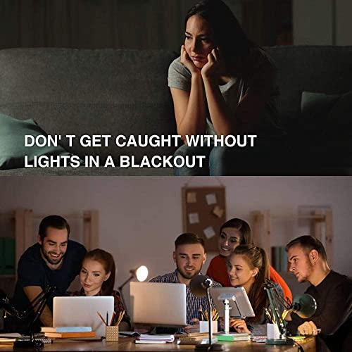 Neporal Neporal 4 Pack Emergency-Rechargeable-Light-Bulb, Stay Lights Up When Power Failure, 1200mAh 15W 80W Equivalent LED Light Bulbs for Home, Camping, Tent (E27, with Hook) (Daylight)