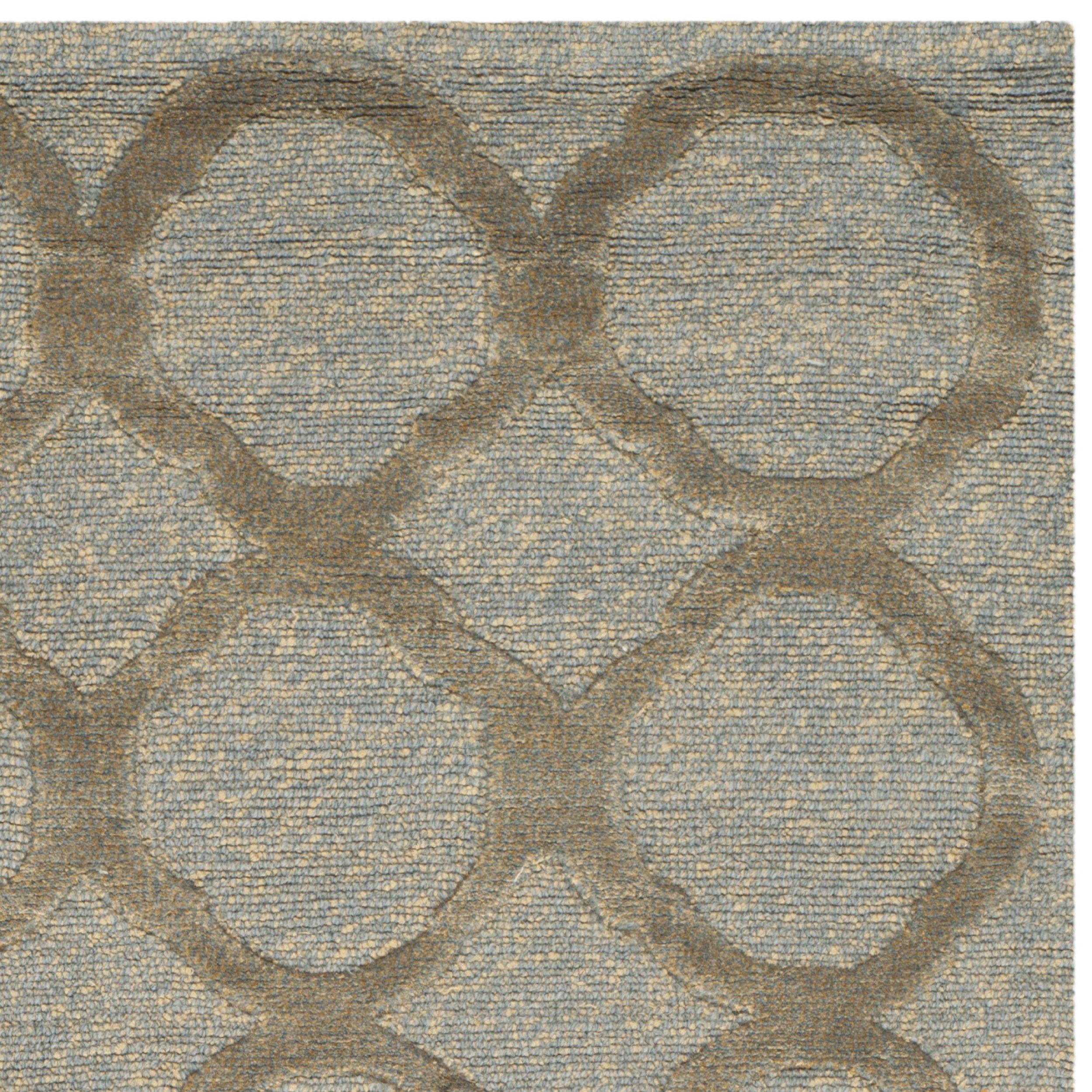 Martha Stewart MARTHA STEWART x SAFAVIEH Martha Stewart Rugs Quatrefoil Rug, Blue Maize, 3' 9" x 5' 9"