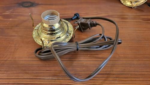B&P Lamp B&P Lamp #2 Electric Burner Brass Plated with Gold Cord and On-Off Switch
