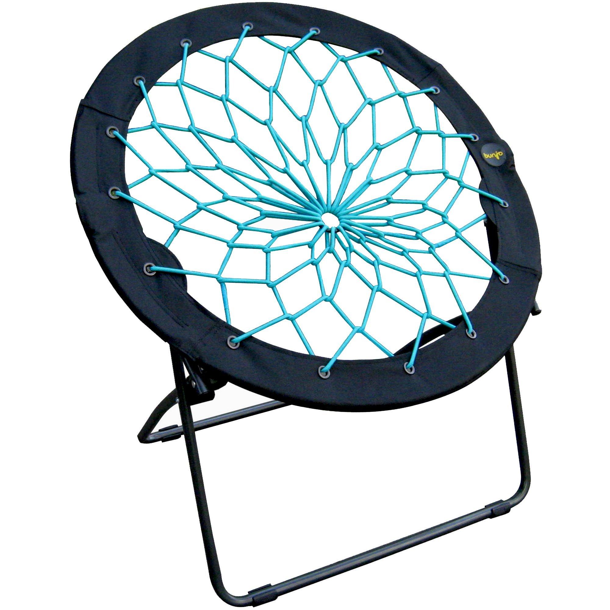 Zenithen Zenithen Limited Foldable Bunjo Bungee Chair for Dorms, Living Rooms, Bedrooms, Camping, Gaming & Lounging, Teal (Pack of 2)