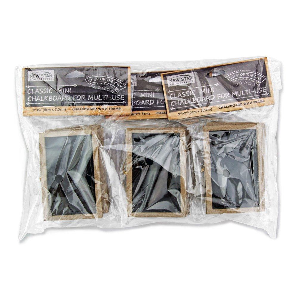 New Star Foodservice New Star Foodservice 27907 Rectangle Black Mini Chalkboard, 2-Inch by 3-Inch, Set of 12