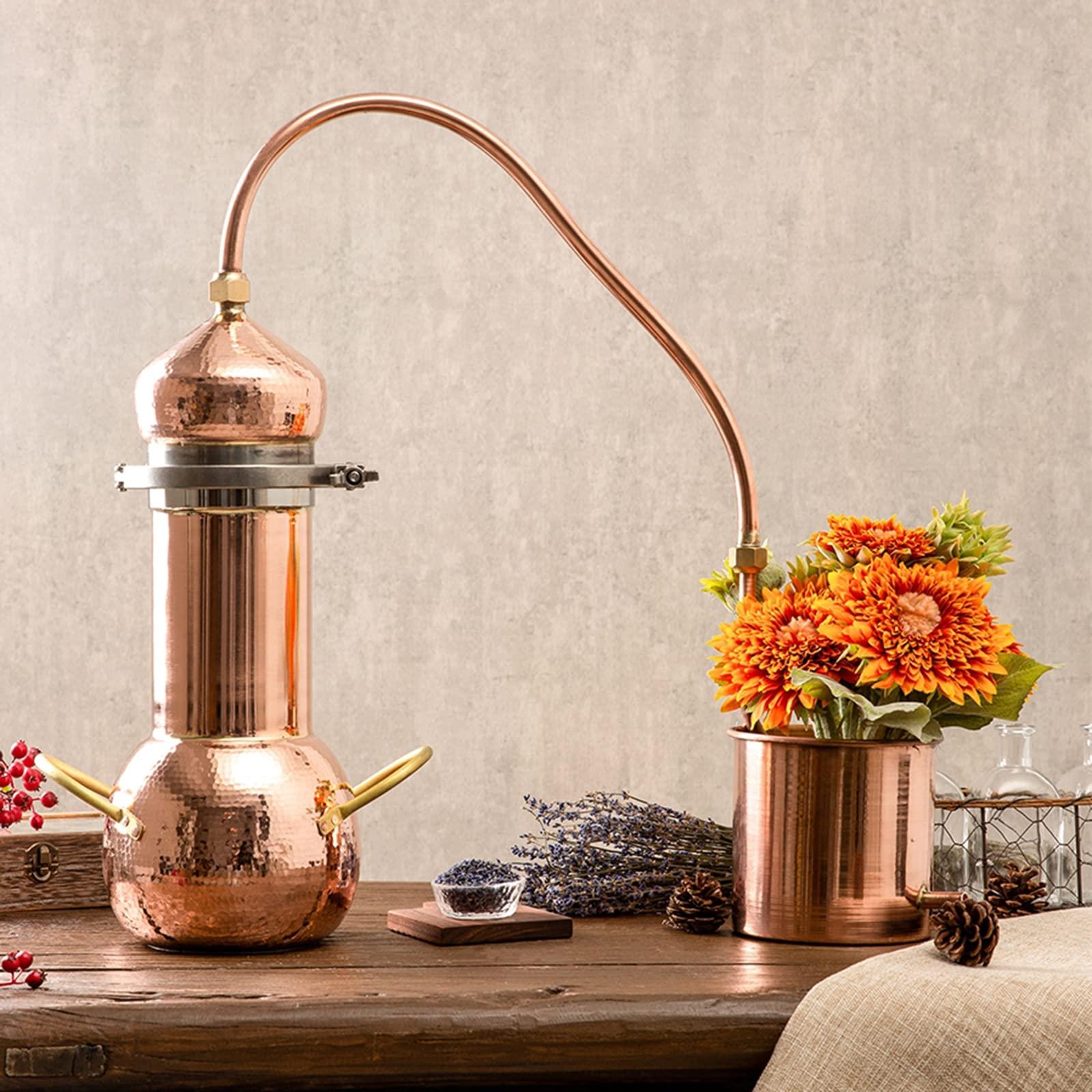 sdneNest sdneNest Copper Moonshine Still, Home Brewing Still for Alcohol, 2L, 3L Copper Stills for Distilling Moonshine Whiskey - Home Brewing DIY Kit (3L)