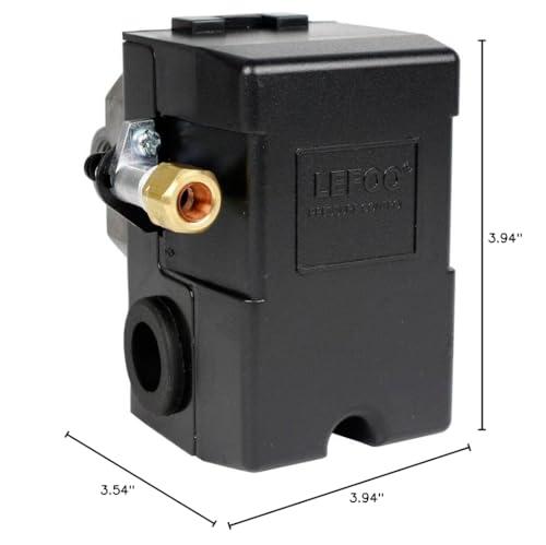 LEFOO Lefoo Quality Air Compressor Pressure Switch Control 95-125 PSI 4 Port w/Unloader LF10-4H-1-NPT1/4-95-125