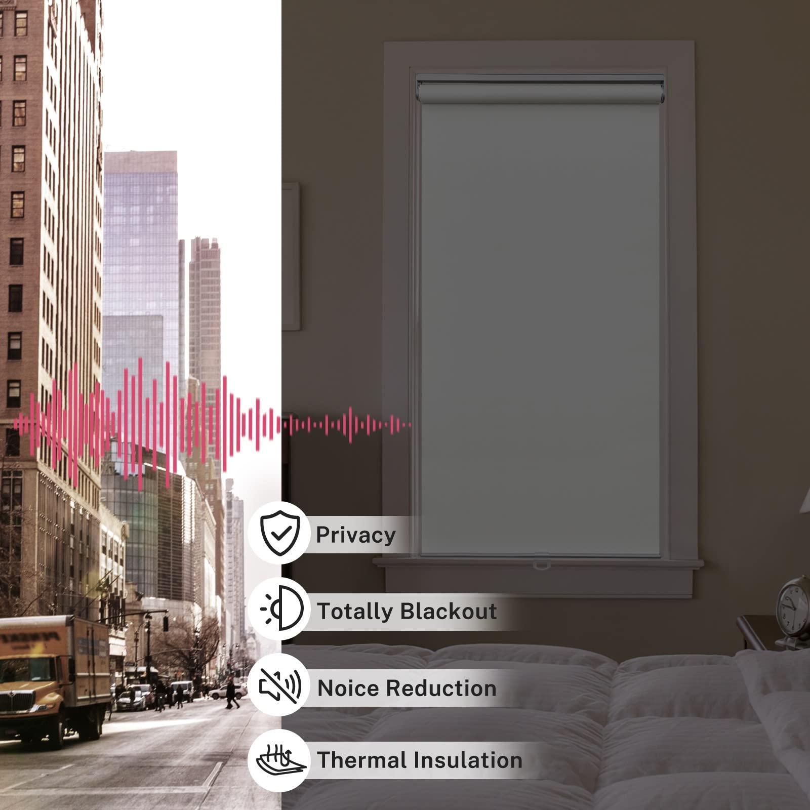 Keego Keego Spring Easy to Lift Shade Cordless Roller Blind Easy to Install Window Shades Privacy Roller Blinds for Windows UV Protection Insulated Shades for Doors Bedroom (Blackout, Beige, 39w x 42h)