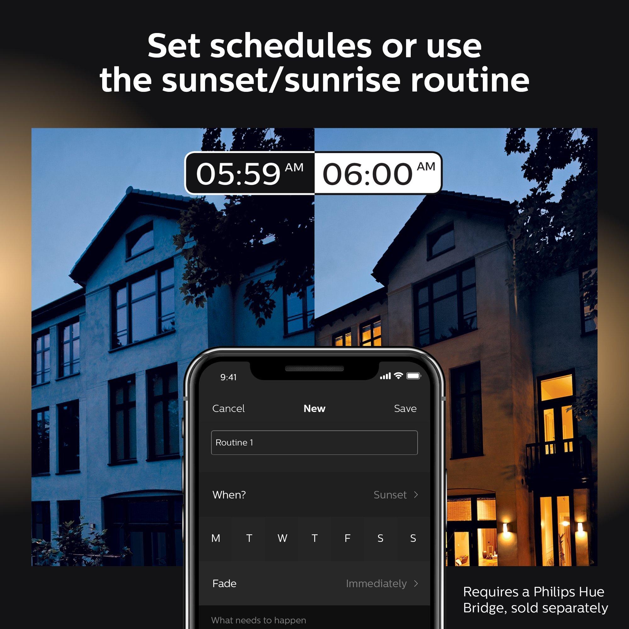 PHILIPS Philips Hue White Outdoor PAR38 13W Smart Bulbs Hub Required, 2 White PAR38 LED Smart Bulbs, Works with Alexa, Apple HomeKit and Google