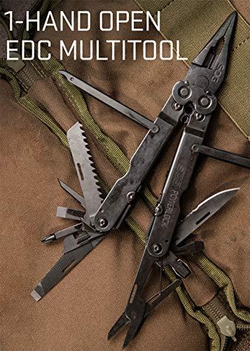 SOG SOG PowerLock Multi-Tool- Compound Leverage Technology with EOD Crimper Device, 420 Stainless Steel Body, 18 Lightweight Specialty Tools (B61N-CP) , Black