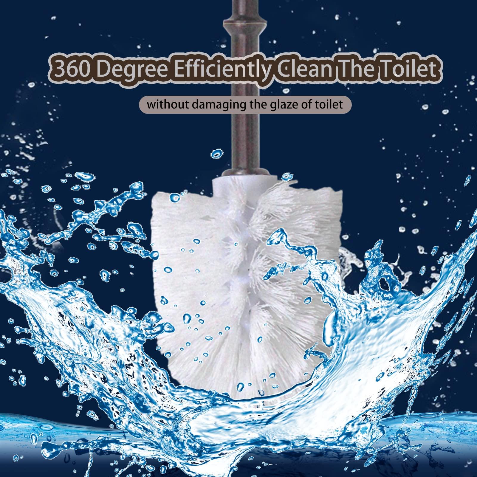 ZQQLITE Toilet Brush Holder Set for Bathroom Super Cute Bear Base Solidly Toilet Bowl Brush and Holder Flexible and Durable Style Stylish Toilet Cleaner Brush Saving Storage Space Toilet Brushes for Bathroom