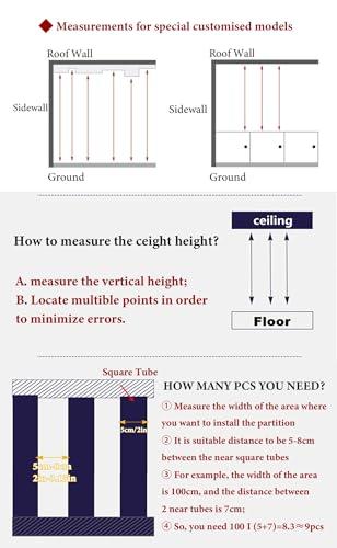 WAHHWF 2ft/3ft/4ft/5ft/6ft/7ft/8ft Tall Wall Partition Room Divider Floor to Ceiling Wooden Slats, Wood Privacy Screens/Room Separation Deviders Post Column for Bathroom Daycare Studio Apartment (Color : W