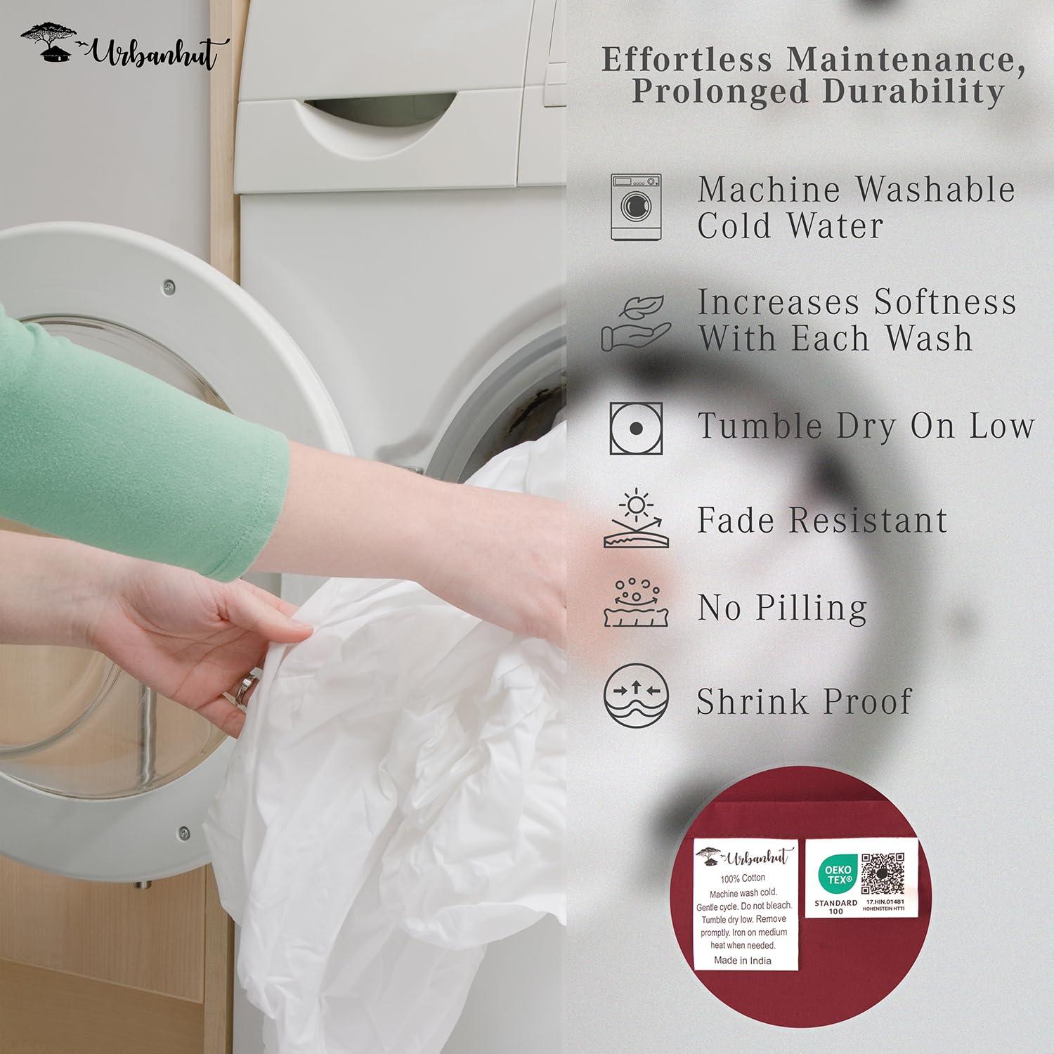 URBANHUT URBANHUT 700 Thread Count Egyptian Cotton King Sheets, 4Pc Sheet Set Soft Luxury Bed Sheets for King Size Bed, Sateen Weave Hotel Sheets, 16\'\' Elasticized Deep Pocket - Burgundy