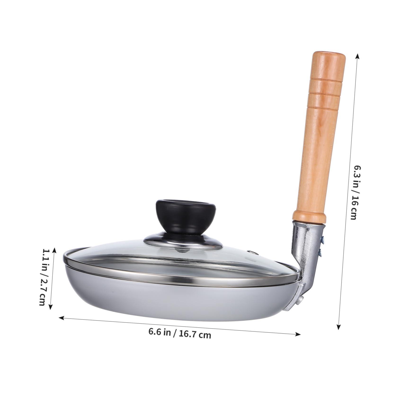 OSALADI OSALADI Pot Fried Egg Pan Gas Japanese Lid Made Epoxy Resin Glue Egg Frying Pan Top Iron Non Stick Griddle Pan Wooden Handle Oyakodon Egg Pan Mini Egg Cooker Stainless Steel Parent-child