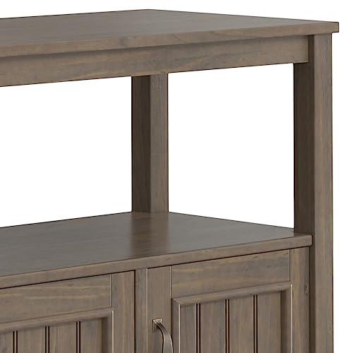 SIMPLIHOME SIMPLIHOME Lev Solid Wood 48 Inch Wide Contemporary Console Table in Smoky Brown, for The Living Room, Entryway and Bedroom