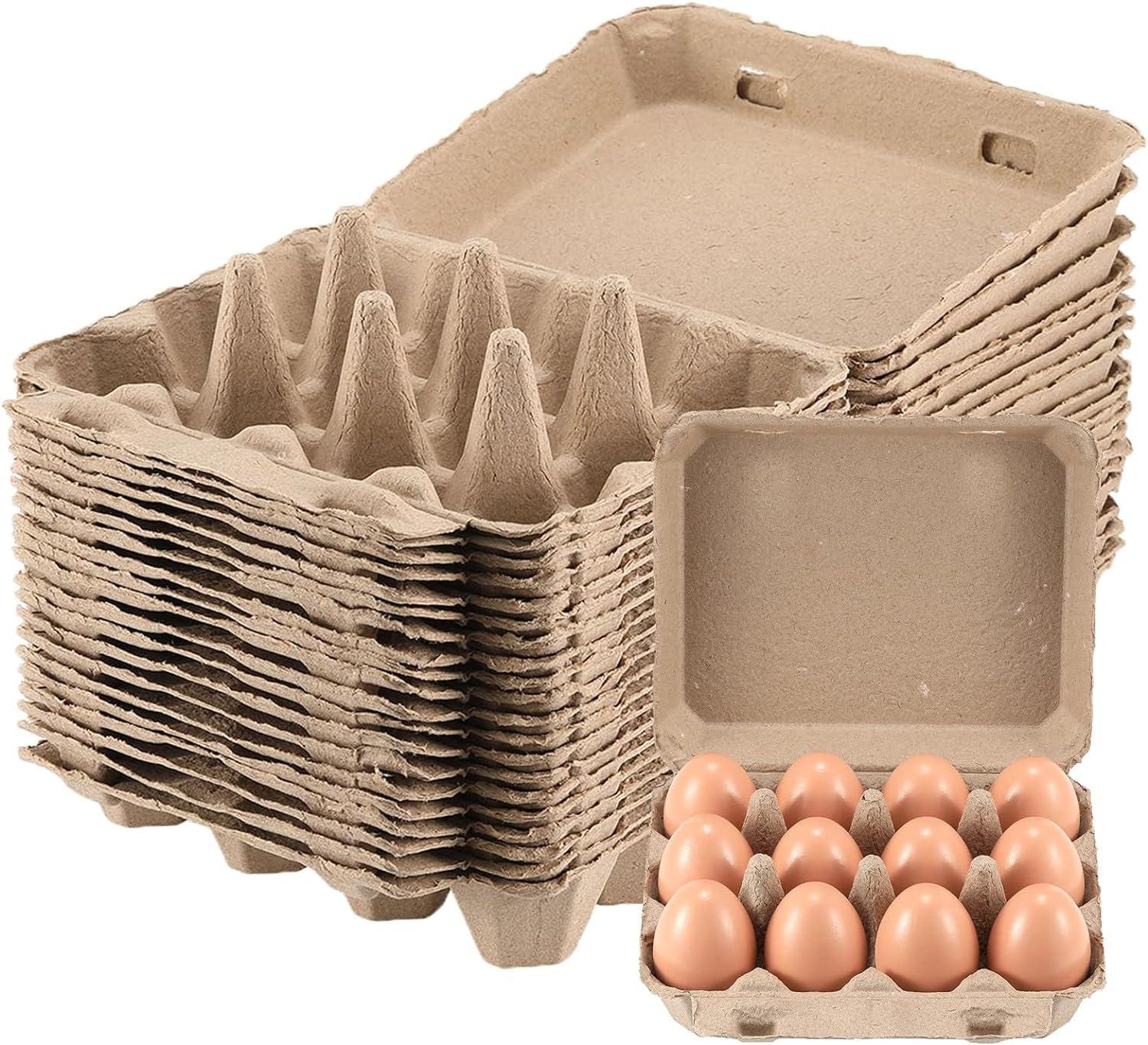 Poreids Poreids 30 Pack Egg Cartons Bulk - 34 Style Reusable Cardboard Egg Cartons 12 Count, Dozen Duck and Chicken Egg Crates