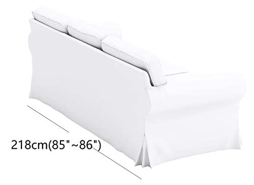 Custom Slipcover Replacement Heavy Cotton Ektorp 3 Seat Sofa Cotton Cover Replacement Compatible with IKEA Ektorp Three Seat Sofa Slipcover (Light Gray Durable Cotton)