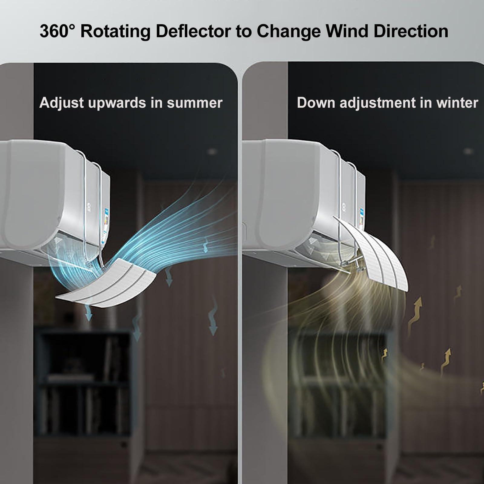 XRRJFYH XRRJFYH Adjustable Air Conditioner Deflector, Flow Deflector, Adjustable AC Air Deflector, Vent Deflectors (Color : Gris)