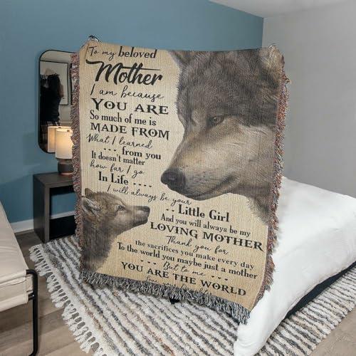 IVY MODA IVY MODA Dear Mom Blanket from Son - Mothers Day Blanket from Daughter, Daughter in Law Blankets, Softball Blankets and Throws, Matching Couples Stuff, Regalo para El Da De Las Madres