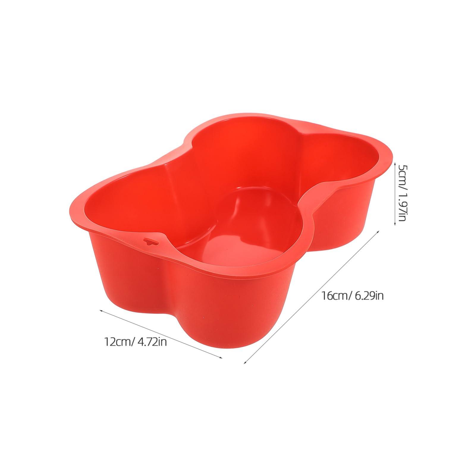 Hemoton Hemoton 1pc Dog Cake Mold Dog Bone Shaped Silicone Cake Pan for DIY Baking Tool Birthday PartyRed