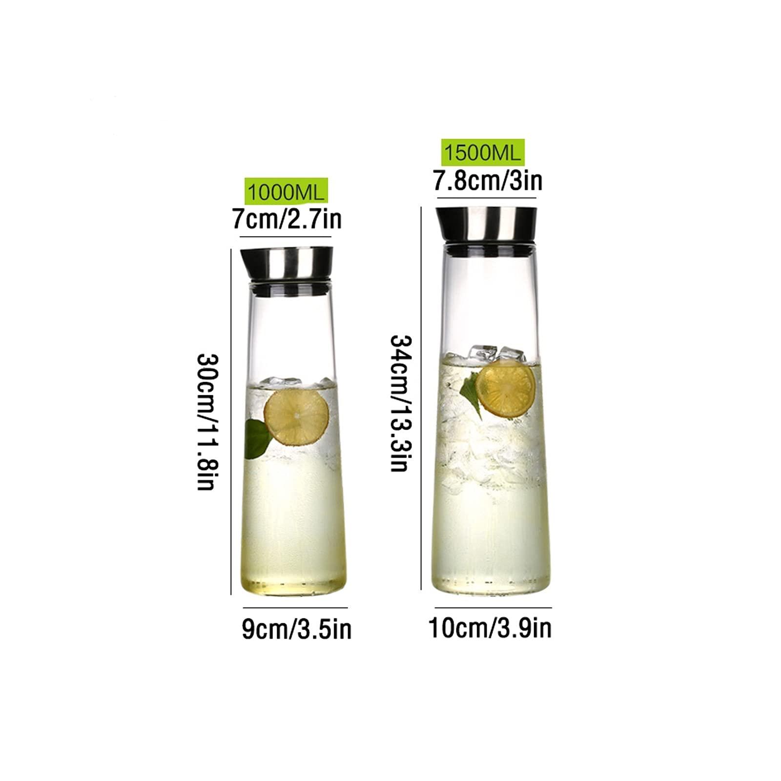 XIAOSAKU Pitchers Beverage Pitchers Creative Water Jug with Lid High Borosilicate Glass Pitcher Thickened Heat-resistant Teapot for Juice,Milk,Hot and Cold Beverages for Juice Milk Cold or Hot Beverages