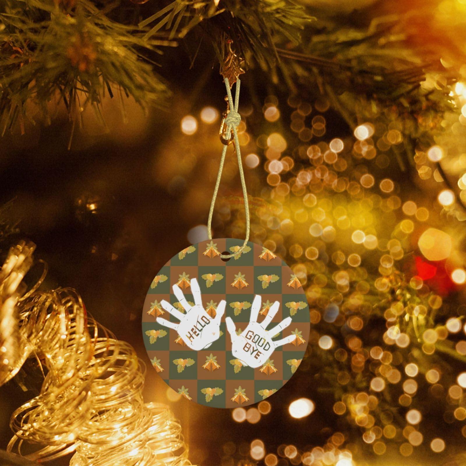 BYOBLU Umbrella-Academy - Klaus-Hands Christmas Ornaments 2024, Office Home Decorations Ceramic Ornaments, Christmas Tree Xmas Souvenirs Gifts for Family Friends Coworkers