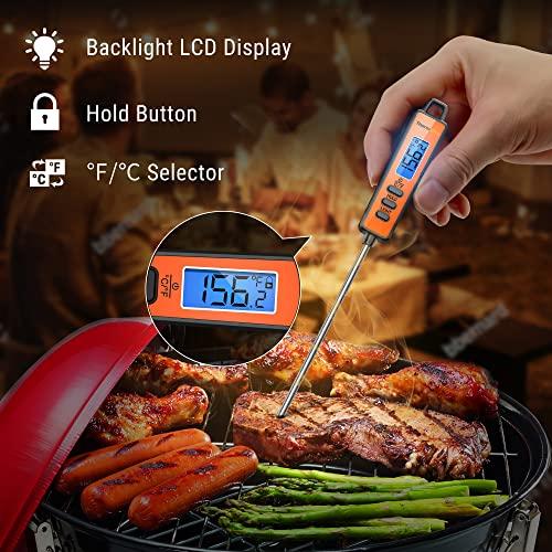 ThermoPro ThermoPro TP01A Digital Meat Thermometer for Cooking Candle Liquid Deep Frying Oil Candy, Kitchen Food Instant Read Thermometer with Super Long Probe, Backlit, Lock Function