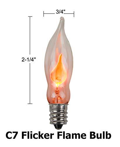 Creative Hobbies Creative Hobbies A101 Flicker Flame Light Bulb -3 Watt, 130 Volt, E12 Candelabra Base, Flame Shaped, Nickel Plated Base,- Dances with a Flickering Orange Glow - Box of 5 Bulbs