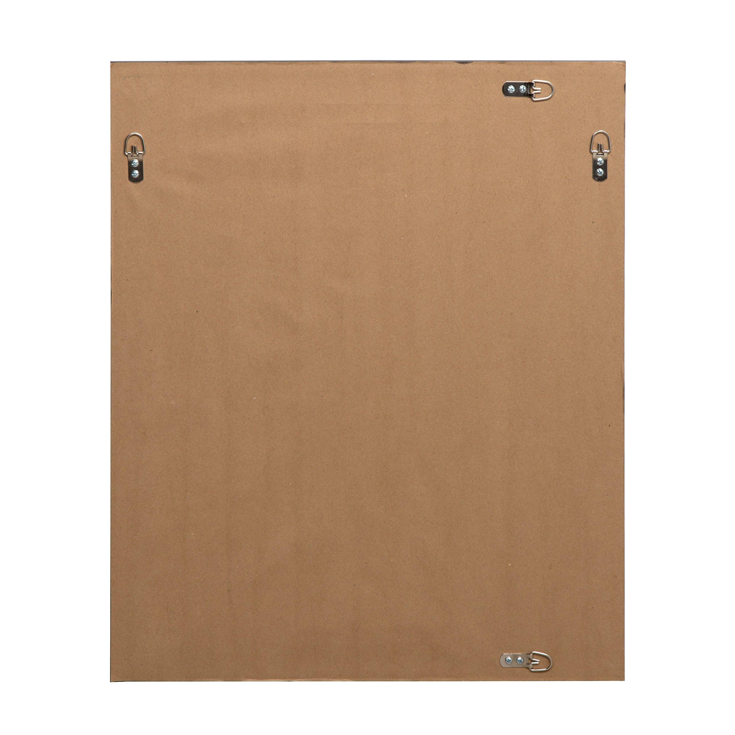 DesignOvation DesignOvation Bosc Framed Decorative Rectangle Wall Mirror, 22 x 28, Gray, Transitional Rectangular Vanity Mirror for Use as Bathroom Mirror for Over Sink or Refined Entryway Mirror