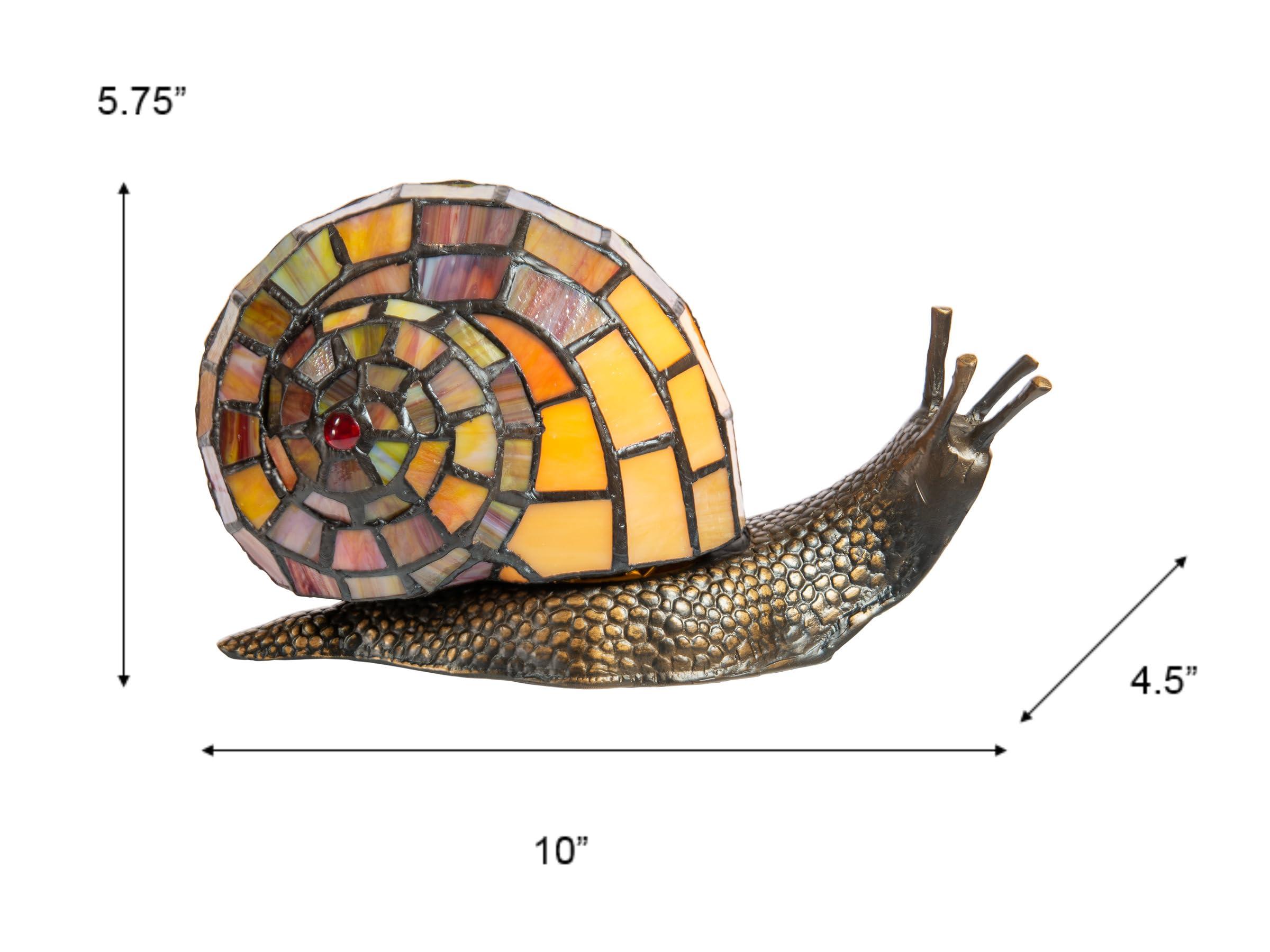 Dale Tiffany Lamps Dale Tiffany TA15173 Snail Tiffany Accent Table Lamp, Antique Bronze
