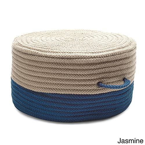 Colonial Mills Colonial Mills Two-Tone Textured Round Pouf Ottoman with Handle Orange