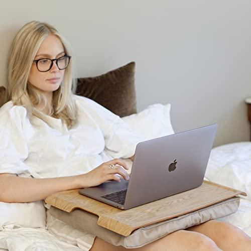 bosign Natural Wooden Lap Tray - Natural Wood and Cushion