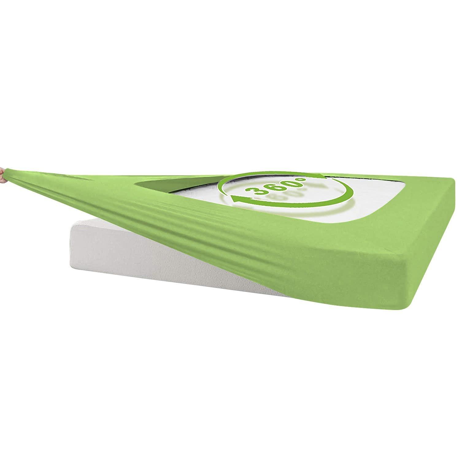 Yarns of Cotton Box Spring Cover King XL Size, Elastic Fabric Wrap Around 4 Sides Bed Skirt, Ultra Soft & Wrinkle Free, Sleek Alternative Replacing Bedskirts for Hotel/Home, Fits Box Springs up to 16\", Sage