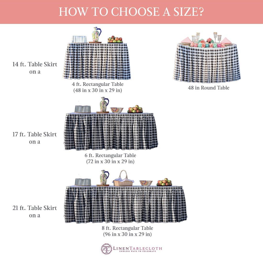 LTC LINENS LinenTablecloth 21 ft. Accordion Pleat Polyester Table Skirt Ivory