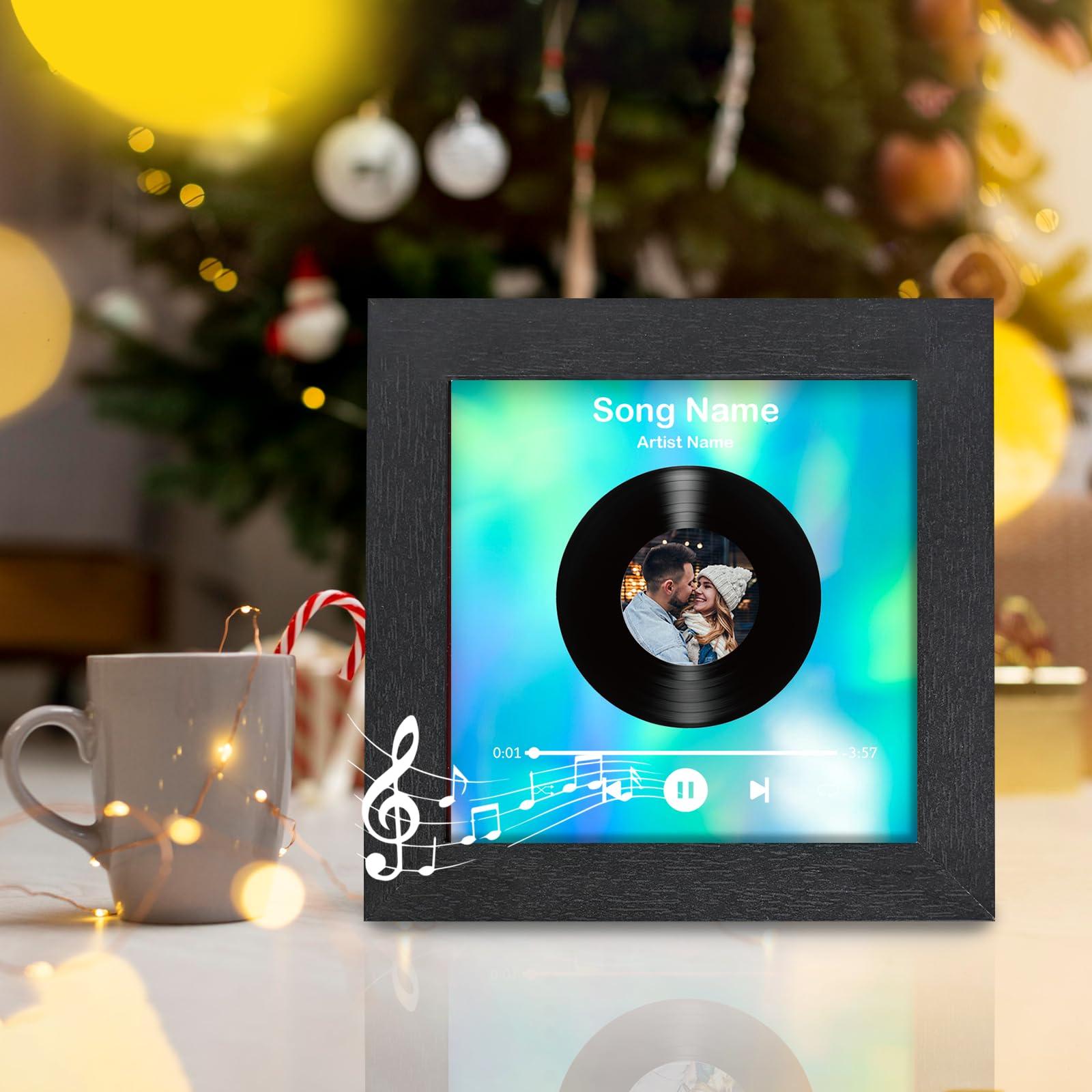 Dyoart Dyoart Custom Memory Music & Photo Wooden Frame, Personalized Wedding Music and Photo Frame, Can Play Song & Recordable, Tabletop & Wall Mount, Birthday Sounds Gifts for Him