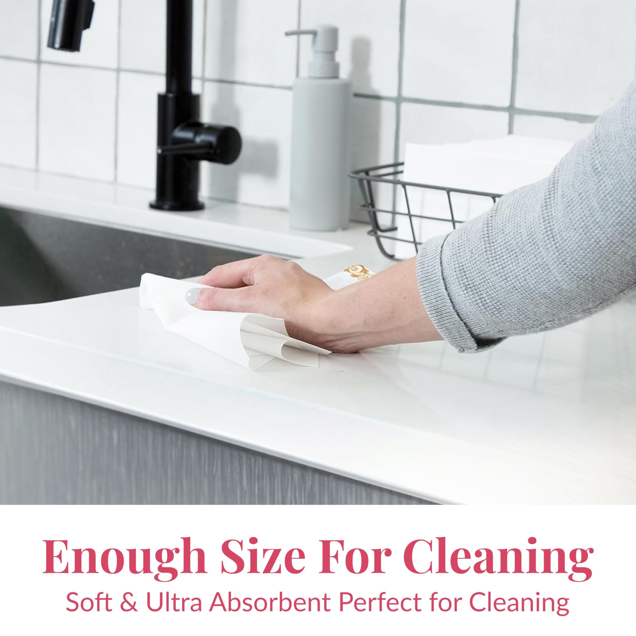 Prestee 50-Pack Linen Feel Dinner Napkins by Prestee - Soft Disposable Paper Hand Towels for Bathroom and Events - Durable, Absorbent Party Napkins for Weddings, Dinners and Special Occasions - 7.8 x 4.25 In