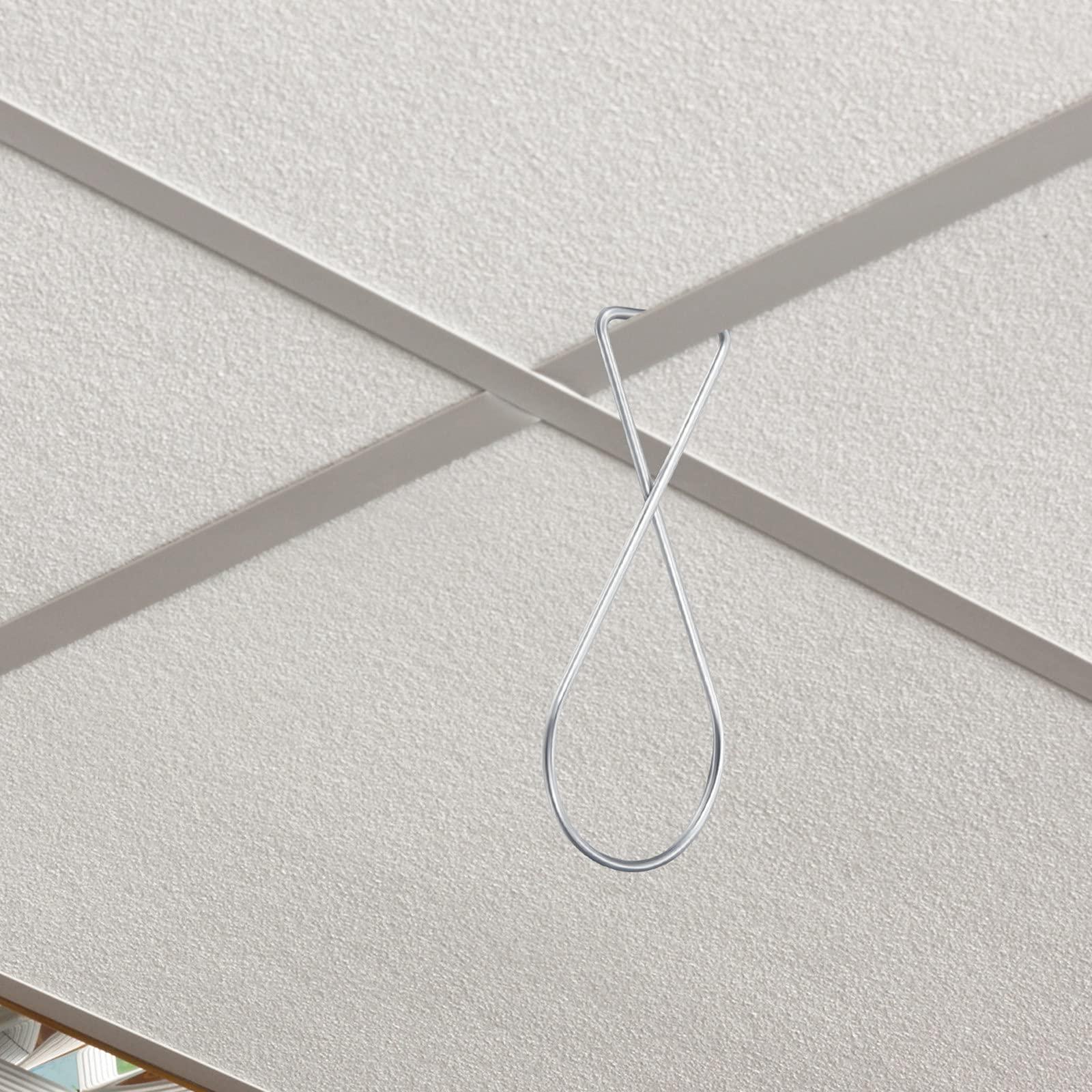 Outus 300 Packs Ceiling Hook Tile Hooks T-bar Clips Drop Ceiling Clips for Office, Classroom, Home and Wedding Decoration, Hanging Sign from Suspended Tile/Grid/Drop Ceilings
