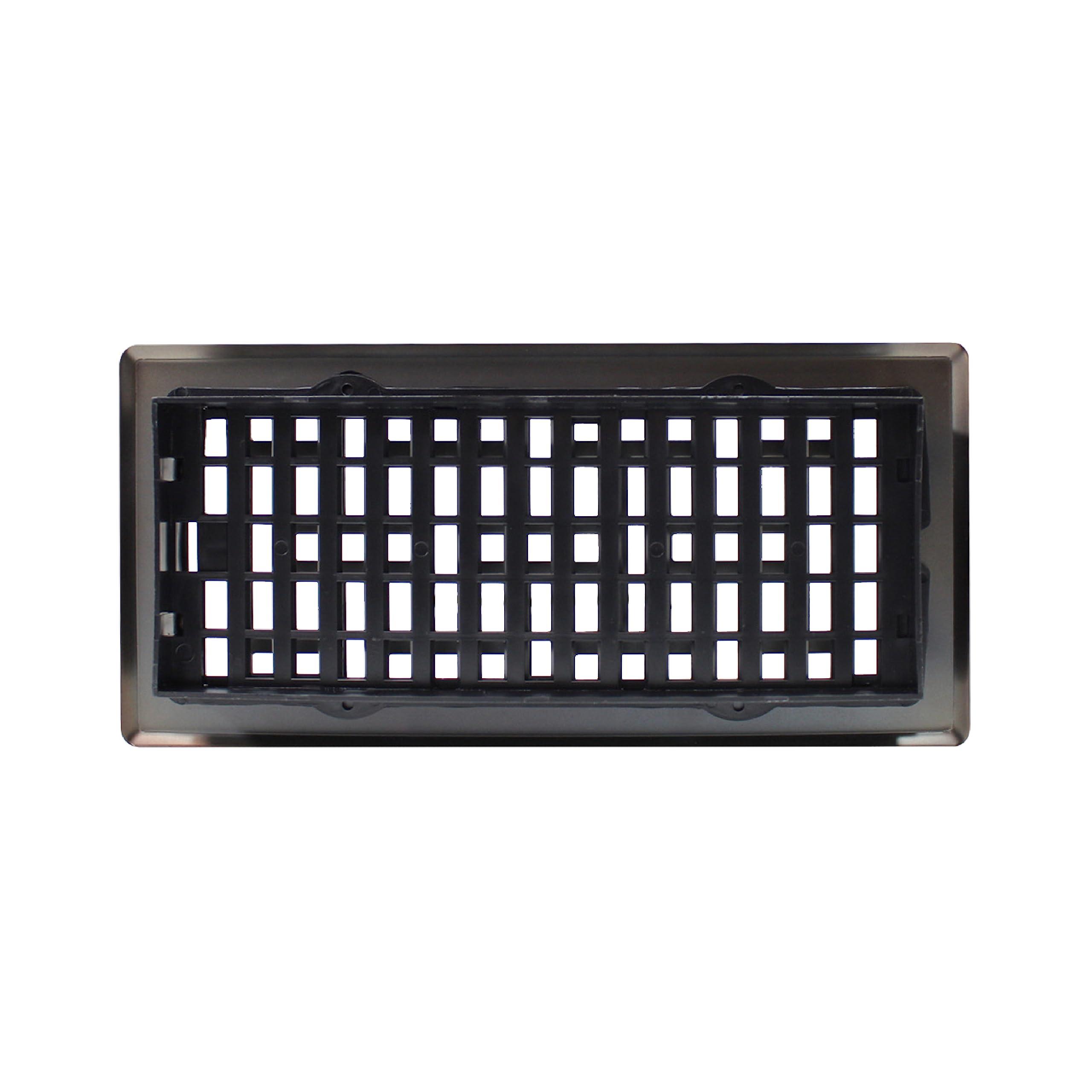 Decor Grates Decor Grates AJH410-RB Oriental Floor Register, 4x10 Inches, Rubbed Bronze Finish