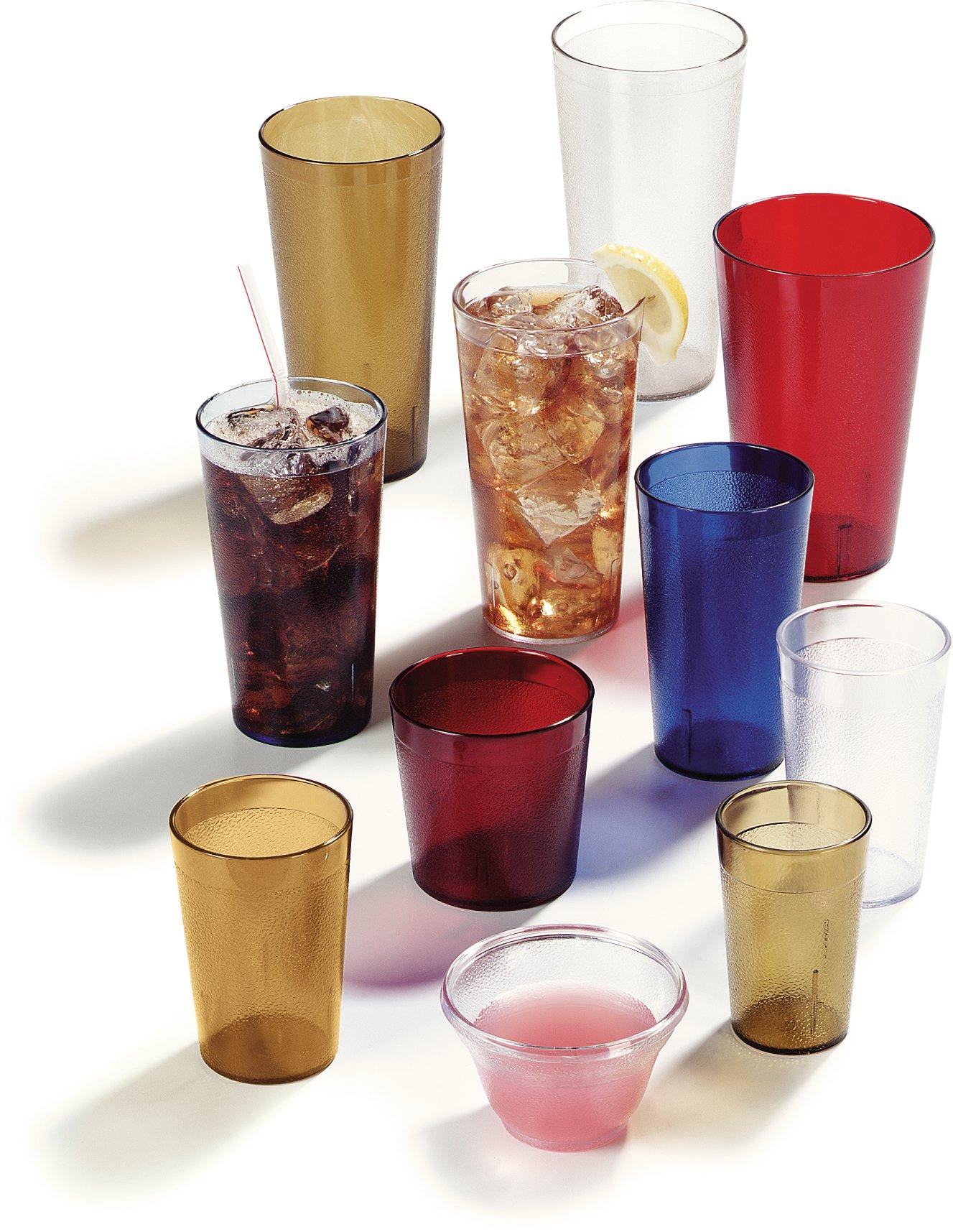 Carlisle FoodService Products CFS 52128113 Stackable ShatterResistant Plastic Tumbler, 12 oz., Amber (Pack of 6)