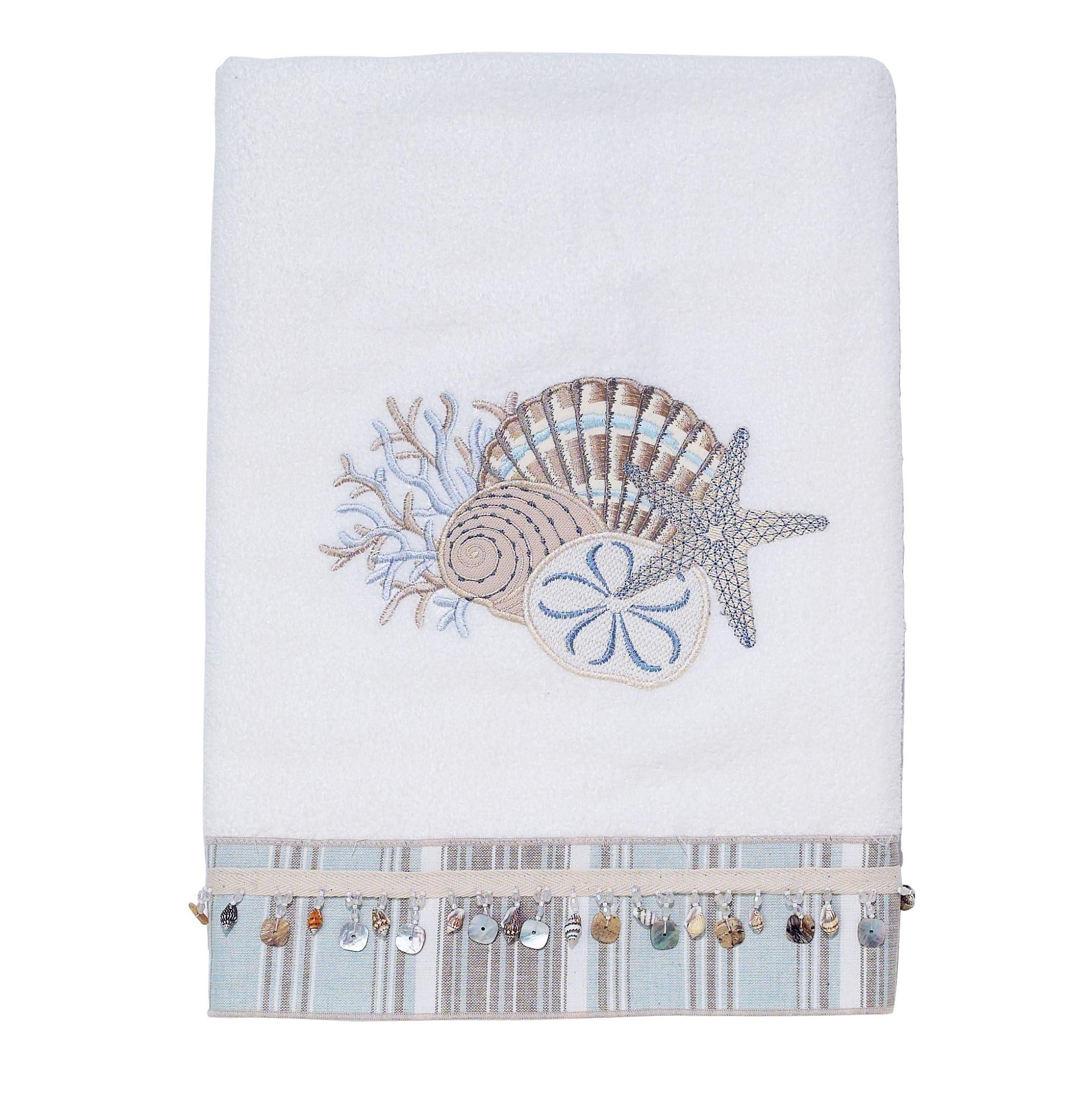 Avanti Linens Avanti Linens - Bath Towel, Soft & Absorbent Cotton Towel (By the Sea Collection, White) 49.00\" x 27.00\"