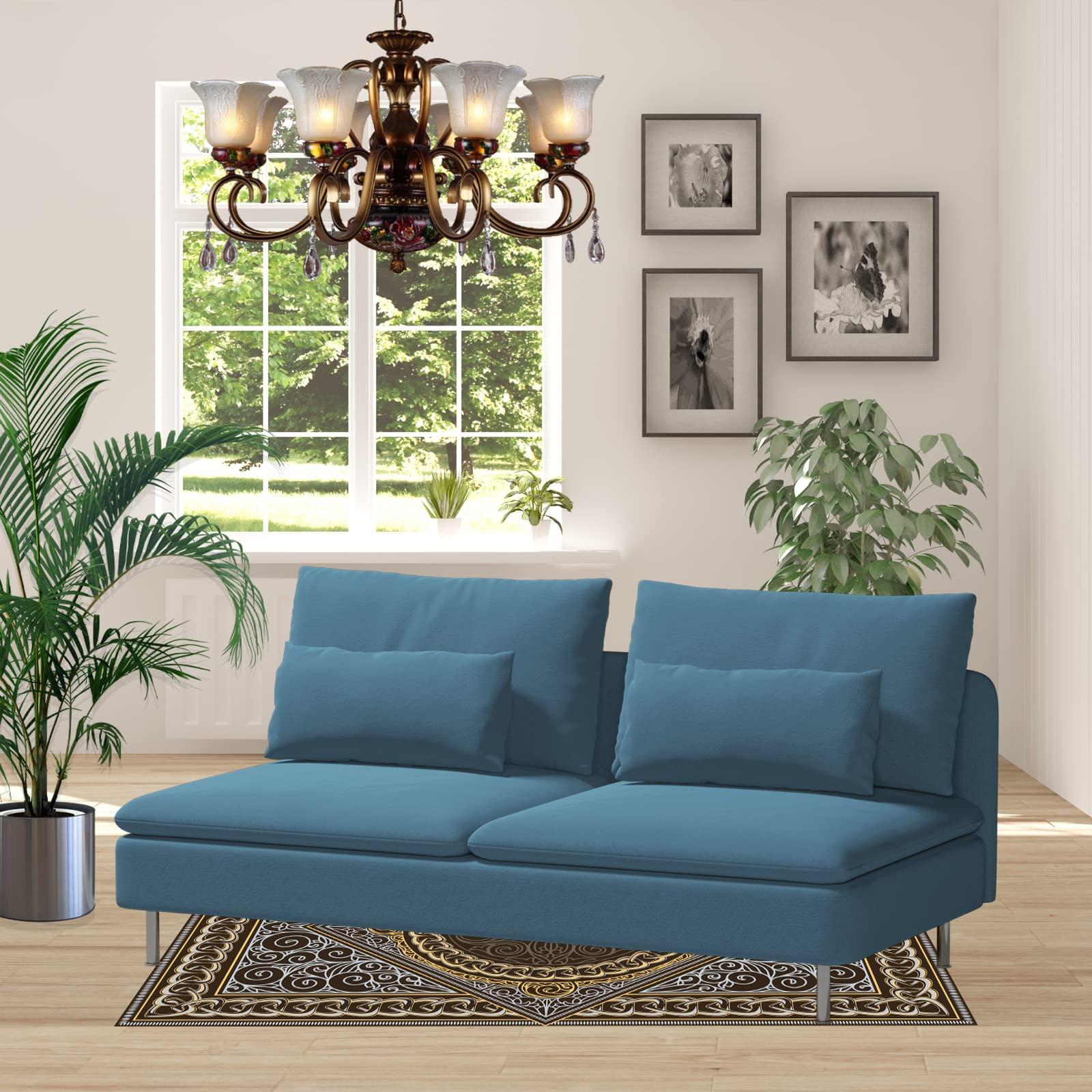 Qiaoben Custom Made Soderhamn Couch Velvet Replacement Covers Fits IKEA Soderhamn 3 Seater Sofa,Soderhamn Sofa Cover,Only Cover. (Moon Orchid)