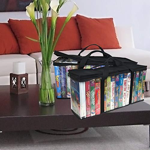 Evelots Evelots 2 Pack VHS Storage Bag-Movie Organizer-Video Tape-Handles-Hold 30-No Dust