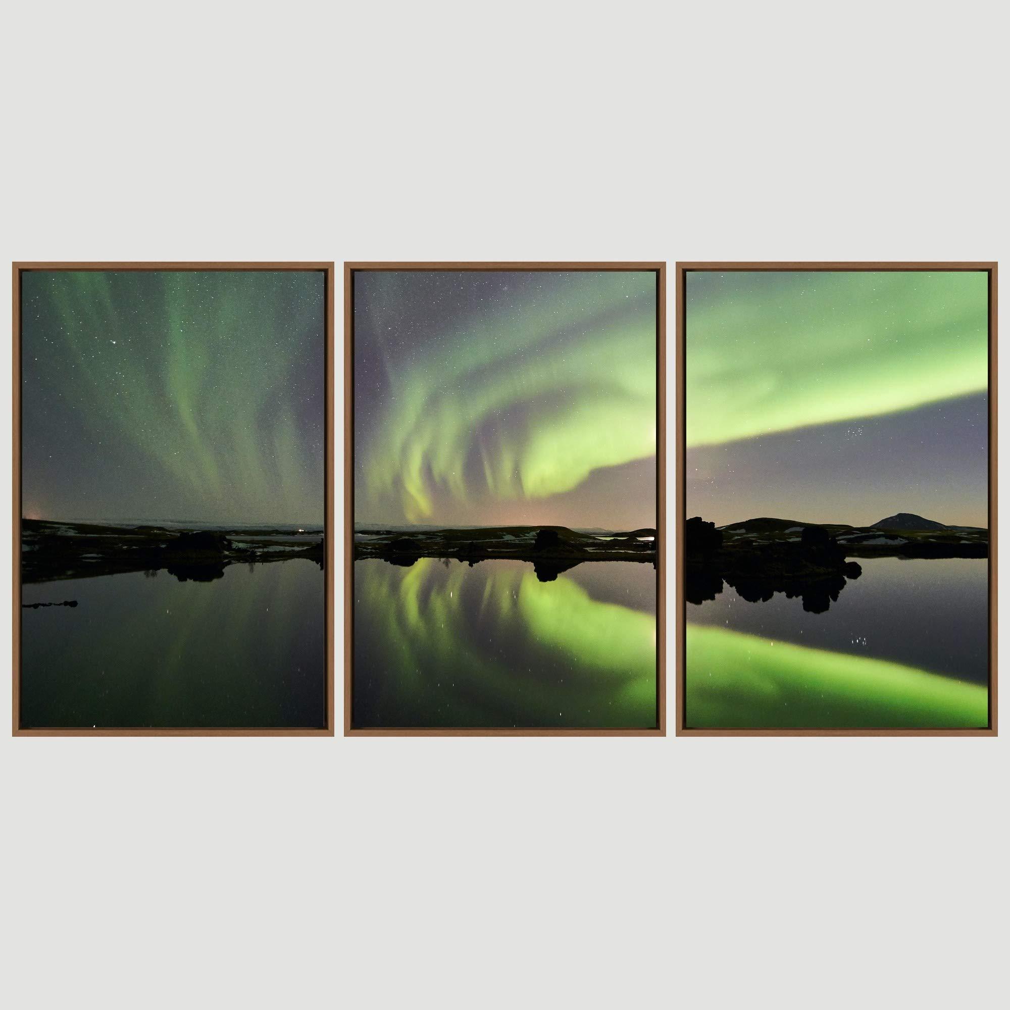 SIGNWIN SIGNWIN 3 Piece Framed Canvas Wall Art Astronomy & Space Canvas Prints Home Artwork Decoration for Living Room,Bedroom - 24\"x36\"x3 Panels