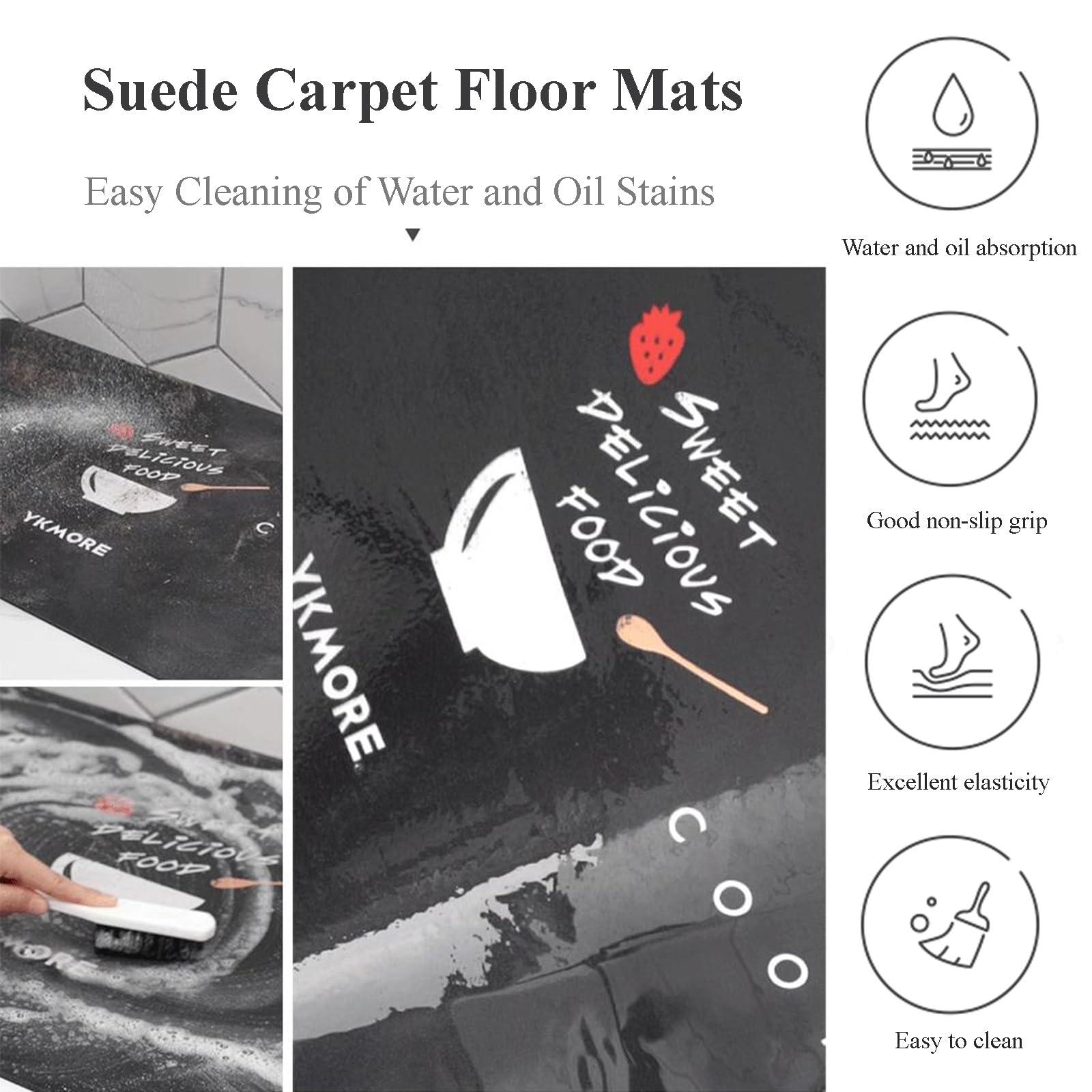 WIRMEC Padded Kitchen Floor Mats Large, Kitchen Carpets and Rugs Non-Slip Washable, Rubber Kitchen Mats for Floor Waterproof, Long Kitchen Padded Floor Mats for Standing, Comfort Mat for Kitchen, Entryway (