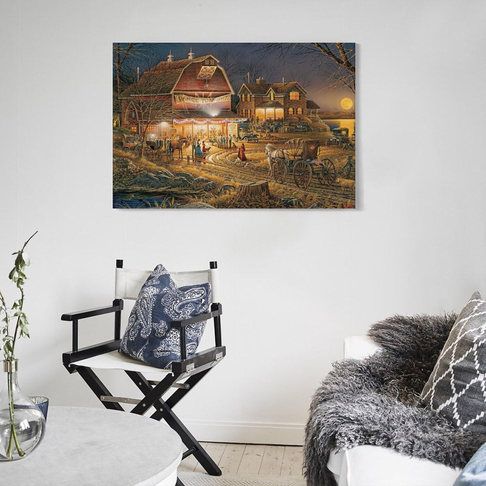 WITHMIST WITHMIST Terry Redlin Print Painting Landscape (105) Artworks Canvas Poster Room Aesthetic Wall Art Prints Home Modern Decor Gifts Framed-unframed 12x18inch(30x45cm)