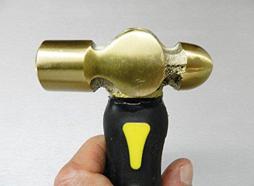 Novel STUBBY BRASS HAMMER ERGONOMIC SHORT HANDLE BALL PEEN MALLET METAL CRAFTS 1 LB (LZ 1.2 FRE)