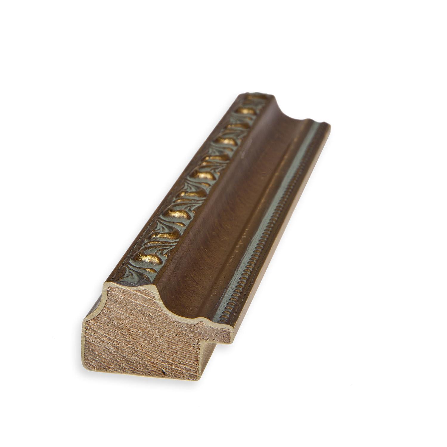 ArtToFrames ArtToFrames 24x24 Inch Gold Picture Frame, 2 - Pack, This 1.40 inch Custom Wood Poster Frame is Dark Gold, Comes with Economy Acrylic (Frame_Pack_2_D6301-24x24)